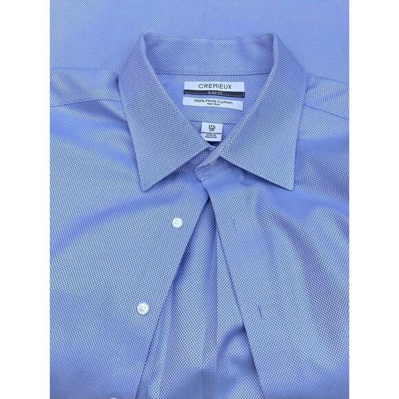 Daniel Cremieux blue white long sleeve button down no iron slim flit shirt XL - Picture 6 of 8